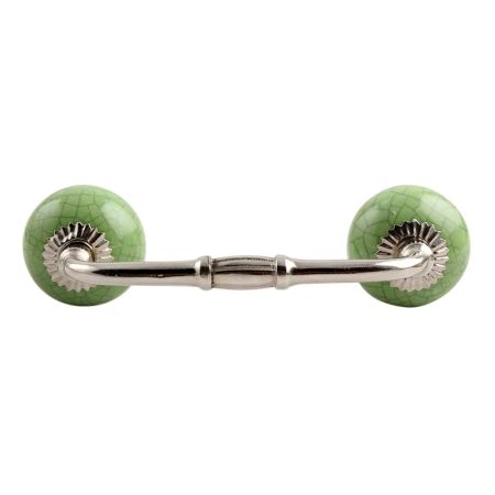 Pea Green Crackle Ceramic Bridge Handle